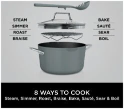 Ninja Zerostick 30cm Non Stick Aluminium Possible Pot -Grey -Kitchen Supplies Store 1120288 R Z003A