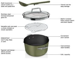 Ninja Zerostick 30cm Non Stick Aluminium Possible Pot -Green -Kitchen Supplies Store 1120295 R Z011A