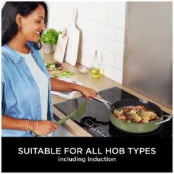 Ninja Zerostick 28cm Non Stick Aluminium Possible Pan -Green -Kitchen Supplies Store 1120312 R Z007A