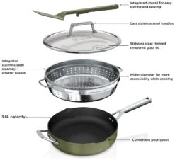Ninja Zerostick 28cm Non Stick Aluminium Possible Pan -Green -Kitchen Supplies Store 1120312 R Z011A
