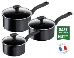 Tefal Total 3 Piece Non Stick Pan Set - Black -Kitchen Supplies Store 1303799 R Z003A