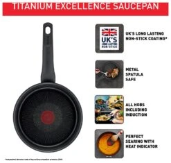 Tefal Titanium Excellence 20cm Aluminium Saucepan -Kitchen Supplies Store 1303823 R Z003A