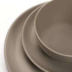 Habitat Mushroom 12 Piece Stoneware Dinner Set - Mushroom -Kitchen Supplies Store 1341108 R Z005A