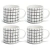 Habitat Grid Set Of 4 Mugs - White 1 Habitat Grid Set Of 4 Mugs - White -Kitchen Supplies Store 1402944 R Z001A