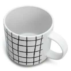 Habitat Grid Set Of 4 Mugs - White -Kitchen Supplies Store 1402944 R Z004A