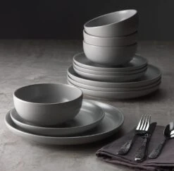Habitat 12 Piece Stoneware Dinner Set - Matt Grey 11 Habitat 12 Piece Stoneware Dinner Set - Matt Grey -Kitchen Supplies Store 2151768 R Z004C