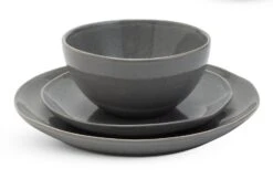 Habitat 12 Piece Stoneware Dinner Set - Grey -Kitchen Supplies Store 2201838 R Z002A