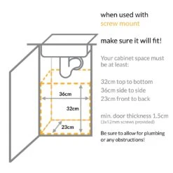 Simplehuman 10L In-Cabinet Cupboard Bin - Black -Kitchen Supplies Store 2447939 R Z007A
