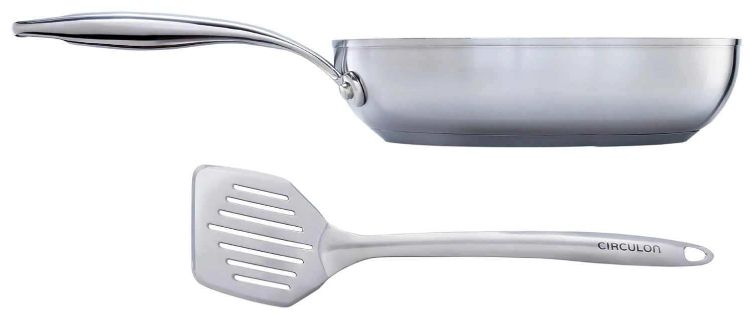 Circulon S Series 24cm Stainless Steel Pan And Spatula 3 Circulon S Series 24cm Stainless Steel Pan And Spatula