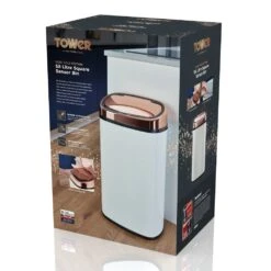 Tower 58 Litre Sensor Bin - Rose Gold And White 12 Tower 58 Litre Sensor Bin - Rose Gold And White -Kitchen Supplies Store 3037166 R Z005A