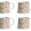 Habitat Floral Ripple Set Of 4 Mugs -Kitchen Supplies Store 4544421 R Z001A