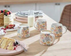 Habitat Floral Ripple Set Of 4 Mugs -Kitchen Supplies Store 4544421 R Z001C