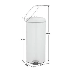 Habitat 30 Litre Round Kitchen Pedal Bin - Matt Cream -Kitchen Supplies Store 4544483 R Z020A
