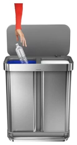 Simplehuman 58 Litre Recycler Bin - Stainless Steel -Kitchen Supplies Store 5713024 R Z006A