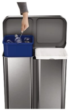 Simplehuman 58 Litre Recycler Bin - Stainless Steel -Kitchen Supplies Store 5713024 R Z010A