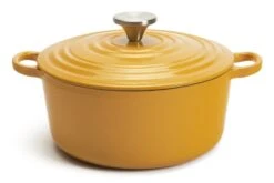Habitat Global 5.3 Litre Cast Iron Casserole Dish - Yellow