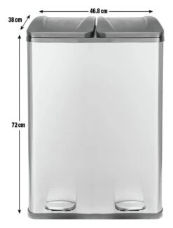 Habitat 55 Litre 2 Compartment Recycling Bin - Steel -Kitchen Supplies Store 7007068 R Z020A