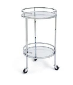 Habitat Chrome And Glass Drinks Trolley