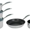 Habitat 5 Piece Stainless Steel With Silicone Rim Pan Set -Kitchen Supplies Store 8042785 R Z001A
