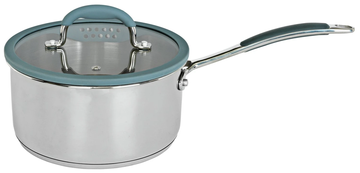 Habitat 5 Piece Stainless Steel With Silicone Rim Pan Set 4 Habitat 5 Piece Stainless Steel With Silicone Rim Pan Set - Image 2