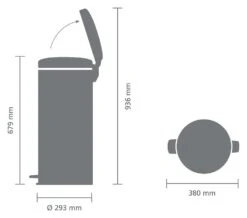 Brabantia New Icon 30 Litre Bin - Platinum -Kitchen Supplies Store 8491491 R Z020A