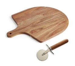 Habitat Industrial Wooden Pizza Board And Cutter Set -Kitchen Supplies Store 8885643 R Z007A