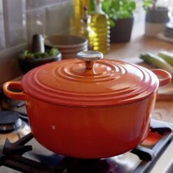 Habitat 5.3 Litre Cast Iron Casserole Dish - Orange