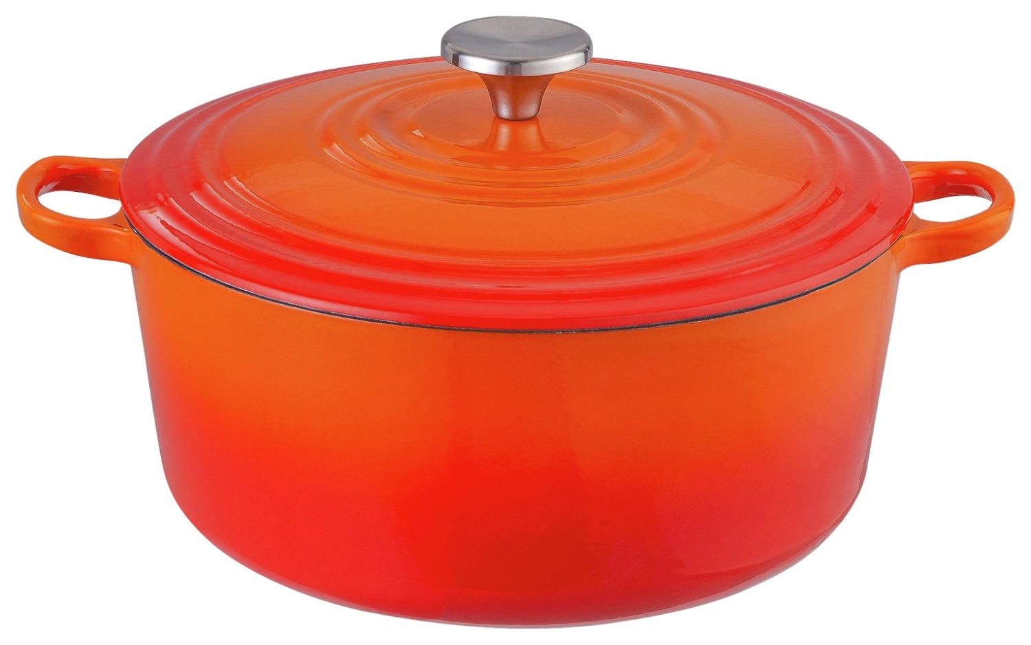 Habitat 5.3 Litre Cast Iron Casserole Dish - Orange 5 Habitat 5.3 Litre Cast Iron Casserole Dish - Orange - Image 3