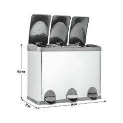 Habitat 45 Litre Triple Compartment Recycling Bin -Kitchen Supplies Store 8909945 R Z020A