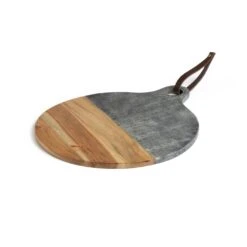 Habitat Acacia Circular Marble Chopping Board -Kitchen Supplies Store 9166536 R Z002A