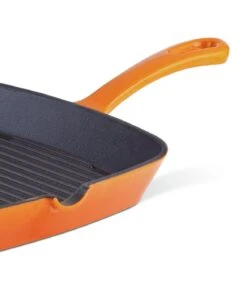 Habitat 23cm Cast Iron Griddle Pan - Orange 10 Habitat 23cm Cast Iron Griddle Pan - Orange -Kitchen Supplies Store 9192500 R Z003A