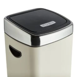 Habitat 30 Litre Square Touch Top Bin - Cream -Kitchen Supplies Store 9212679 R Z004A
