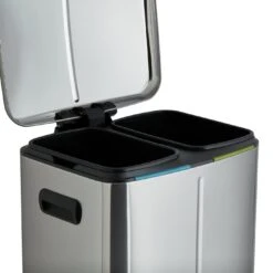 Habitat 40 Litre Recycling Bin - Stainless Steel -Kitchen Supplies Store 9307498 R Z004A