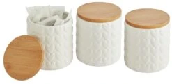 Habitat Set Of 3 Food Storage Heart Canisters -Kitchen Supplies Store 9310519 R Z004A