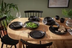 Habitat Preto 12 Piece Stoneware Dinner Set - Black -Kitchen Supplies Store 9310708 R Z003C