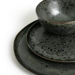 Habitat Preto 12 Piece Stoneware Dinner Set - Black -Kitchen Supplies Store 9310708 R Z005A