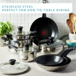 Tefal Jamie Oliver 24cm Non Stick Stainless Steel Frying Pan -Kitchen Supplies Store 9336373 R Z005A