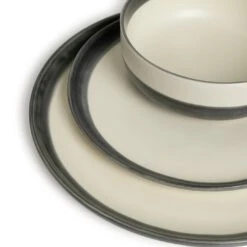 Habitat Stripe 12 Piece Stoneware Dinner Set - Multicoloured -Kitchen Supplies Store 9360992 R Z005A