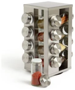Habitat 16 Jar Stainless Steel Revolving Spice Rack -Kitchen Supplies Store 9491153 R Z003A
