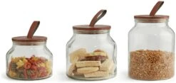Habitat Set Of 3 Glass Jar Set -Kitchen Supplies Store 9491672 R Z004A