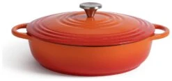 Habitat 4 Litre Cast Iron Shallow Casserole Dish - Orange -Kitchen Supplies Store 9505805 R Z002A