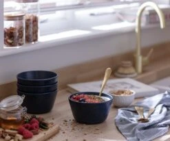 Habitat Addison Set Of 4 Stoneware Cereal Bowl - Blue -Kitchen Supplies Store 9525201 R Z001C