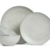 Habitat Textured Ripple 12 Piece Dinner Set - Chalk -Kitchen Supplies Store 9529764 R Z001A