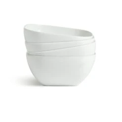 Habitat Riko Square 4 Piece Cereal Bowls - White -Kitchen Supplies Store 9634790 R Z004A