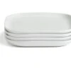 Habitat Riko Square 4 Piece Side Plate - White -Kitchen Supplies Store 9641439 R Z001A